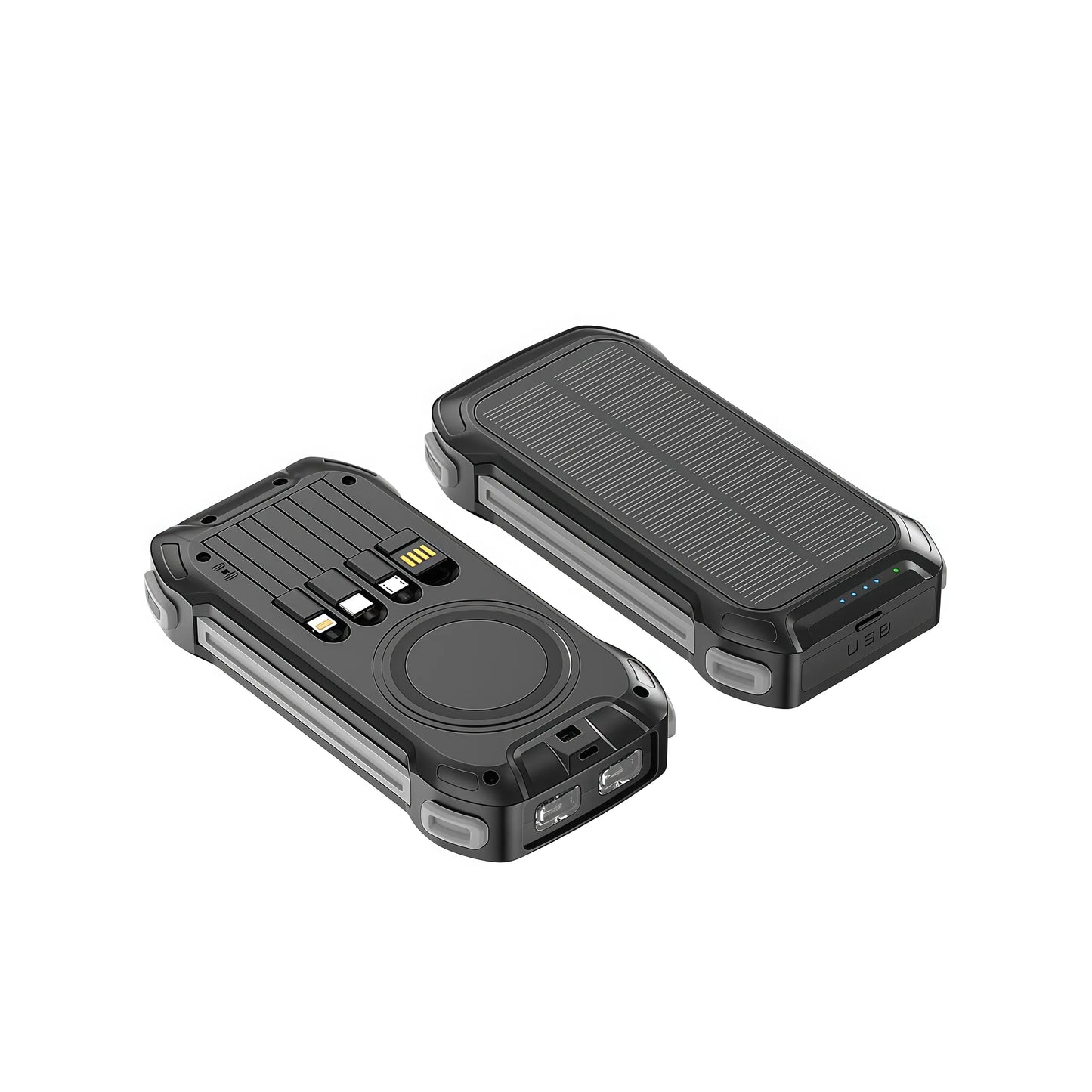 36000mAh Solar Portable Charger with 22.5W High-Speed Charging, Wireless Power Bank, QC3.0 Fast Charging, USB-C & Four Ports, Dual LED Flashlight, Outdoor Emergency Battery Pack