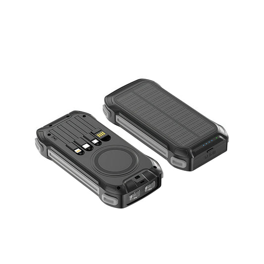 36000mAh Solar Portable Charger with 22.5W High-Speed Charging, Wireless Power Bank, QC3.0 Fast Charging, USB-C & Four Ports, Dual LED Flashlight, Outdoor Emergency Battery Pack